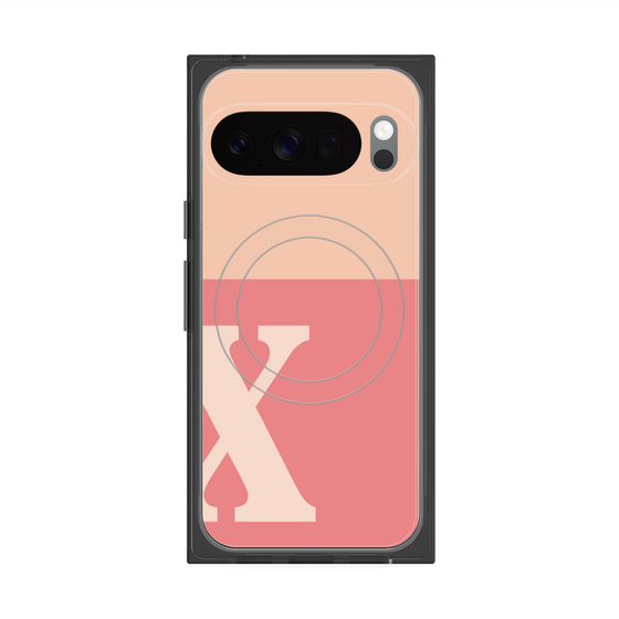 Premium Square Case with Pixelsnap［ Original - initial two tone - X pink ］