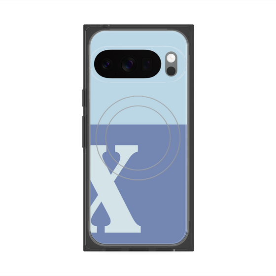 Premium Square Case with Pixelsnap［ Original - initial two tone - X blue ］