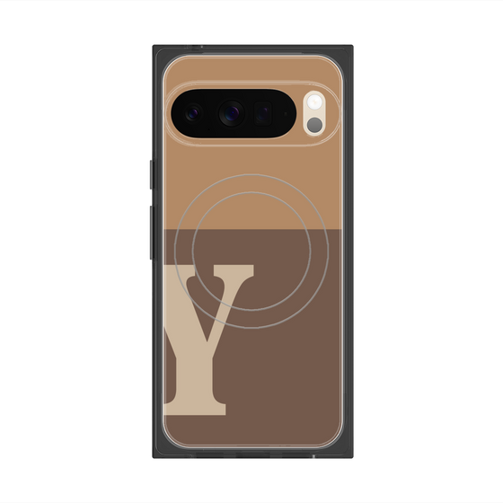 Premium Square Case with Pixelsnap［ Original - initial two tone - Y brown ］