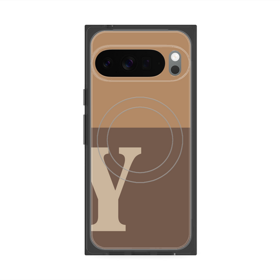 Premium Square Case with Pixelsnap［ Original - initial two tone - Y brown ］