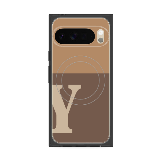 Premium Square Case with Pixelsnap［ Original - initial two tone - Y brown ］