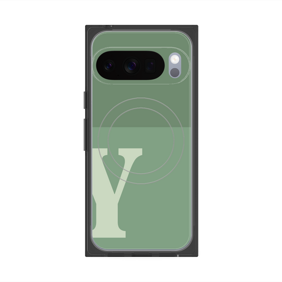 Premium Square Case with Pixelsnap［ Original - initial two tone - Y green ］
