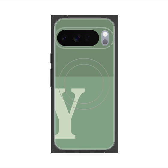 Premium Square Case with Pixelsnap［ Original - initial two tone - Y green ］