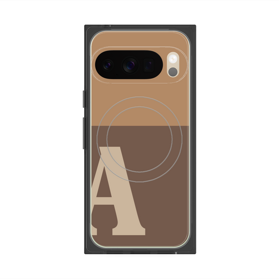 Premium Square Case with Pixelsnap［ Original - initial two tone - A brown ］