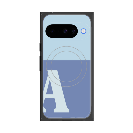 Premium Square Case with Pixelsnap［ Original - initial two tone - A blue ］