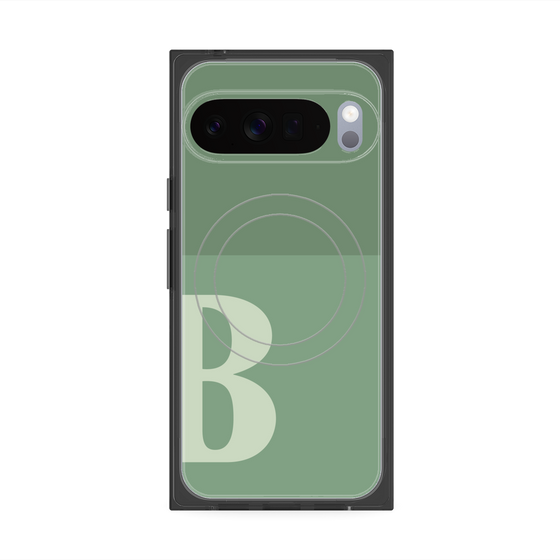 Premium Square Case with Pixelsnap［ Original - initial two tone - B green ］