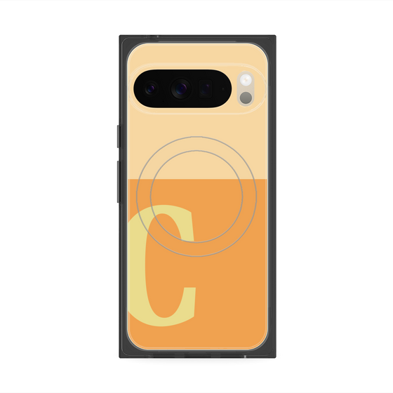 Premium Square Case with Pixelsnap［ Original - initial two tone - C orange ］
