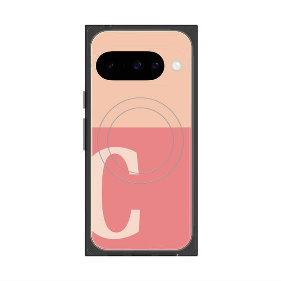 Premium Square Case with Pixelsnap［ Original - initial two tone - C pink ］