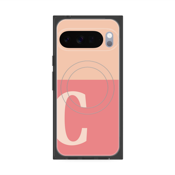 Premium Square Case with Pixelsnap［ Original - initial two tone - C pink ］