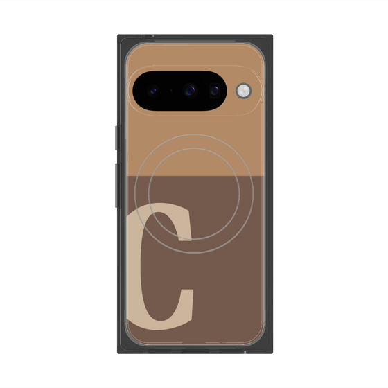 Premium Square Case with Pixelsnap［ Original - initial two tone - C brown ］