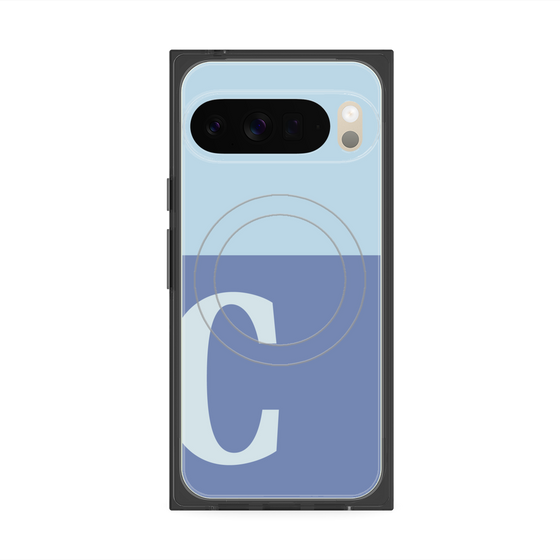 Premium Square Case with Pixelsnap［ Original - initial two tone - C blue ］