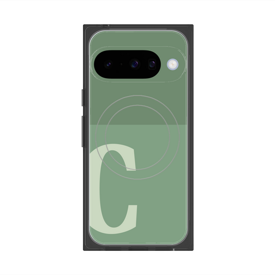 Premium Square Case with Pixelsnap［ Original - initial two tone - C green ］