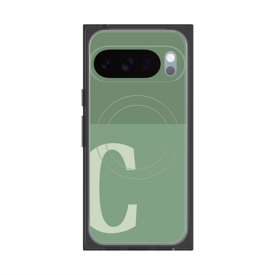 Premium Square Case with Pixelsnap［ Original - initial two tone - C green ］