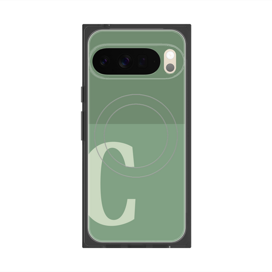 Premium Square Case with Pixelsnap［ Original - initial two tone - C green ］