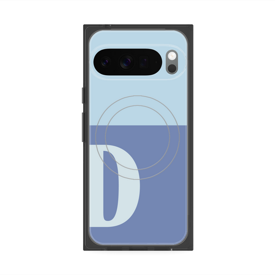 Premium Square Case with Pixelsnap［ Original - initial two tone - D blue ］