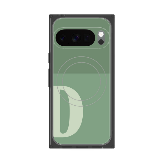 Premium Square Case with Pixelsnap［ Original - initial two tone - D green ］