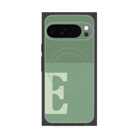 Premium Square Case with Pixelsnap［ Original - initial two tone - E green ］