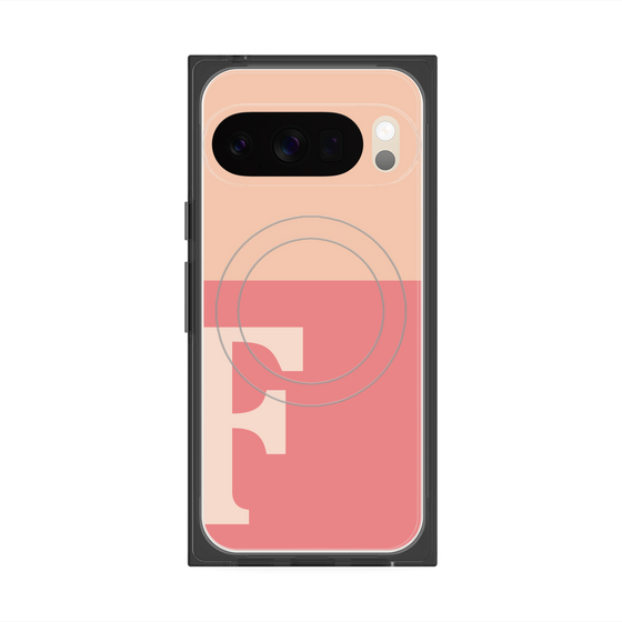 Premium Square Case with Pixelsnap［ Original - initial two tone - F pink ］