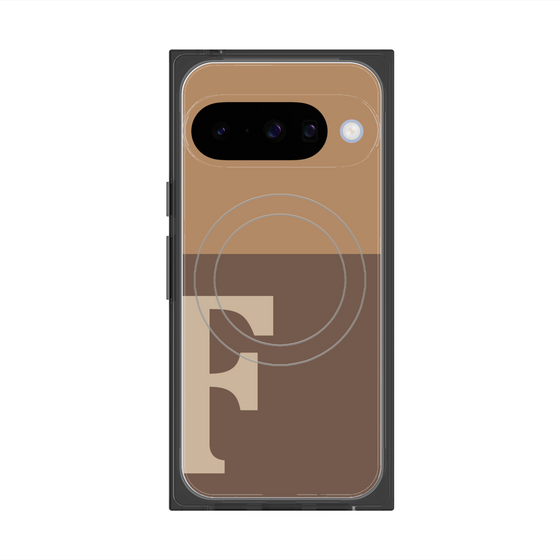 Premium Square Case with Pixelsnap［ Original - initial two tone - F brown ］