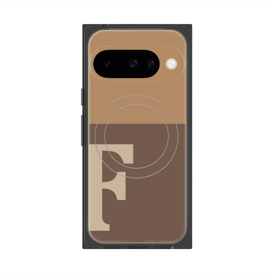 Premium Square Case with Pixelsnap［ Original - initial two tone - F brown ］
