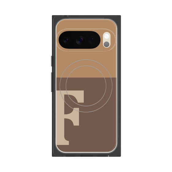 Premium Square Case with Pixelsnap［ Original - initial two tone - F brown ］