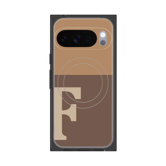 Premium Square Case with Pixelsnap［ Original - initial two tone - F brown ］