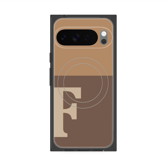 Premium Square Case with Pixelsnap［ Original - initial two tone - F brown ］