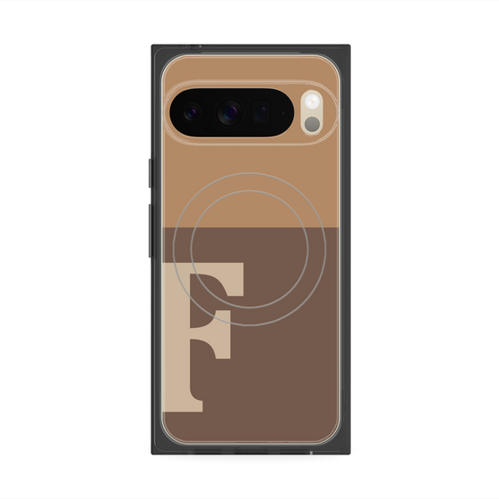 Premium Square Case with Pixelsnap［ Original - initial two tone - F brown ］