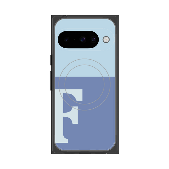 Premium Square Case with Pixelsnap［ Original - initial two tone - F blue ］