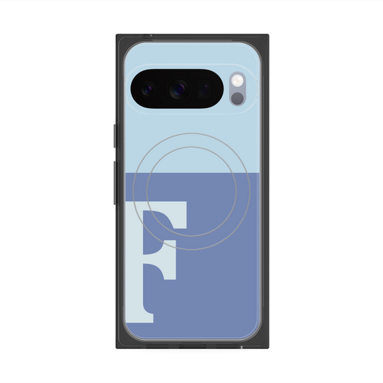 Premium Square Case with Pixelsnap［ Original - initial two tone - F blue ］