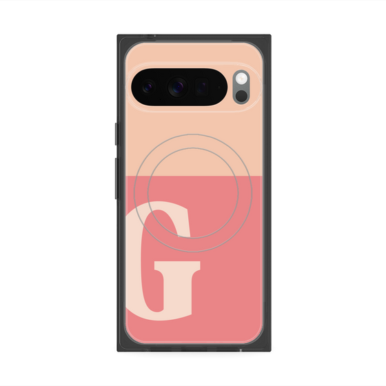 Premium Square Case with Pixelsnap［ Original - initial two tone - G pink ］