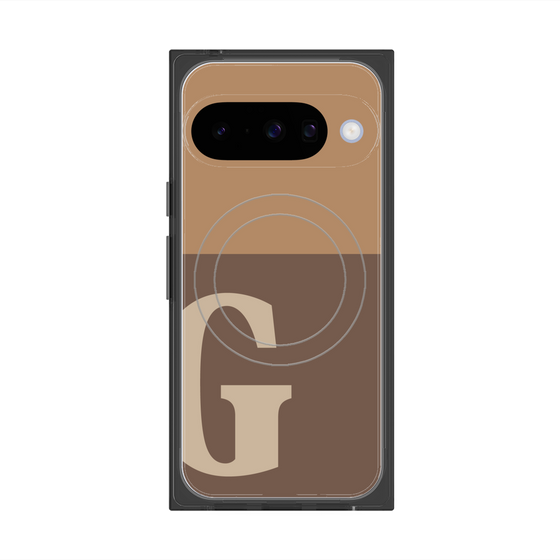 Premium Square Case with Pixelsnap［ Original - initial two tone - G brown ］