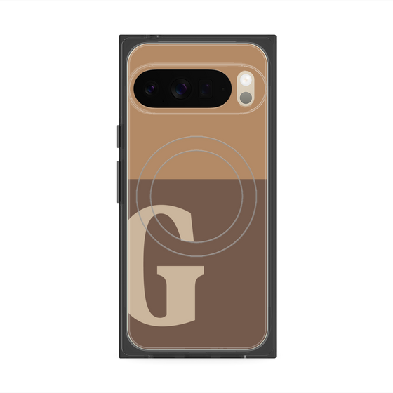 Premium Square Case with Pixelsnap［ Original - initial two tone - G brown ］