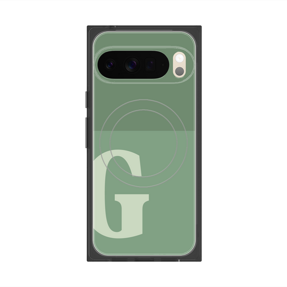 Premium Square Case with Pixelsnap［ Original - initial two tone - G green ］