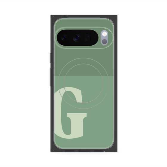 Premium Square Case with Pixelsnap［ Original - initial two tone - G green ］