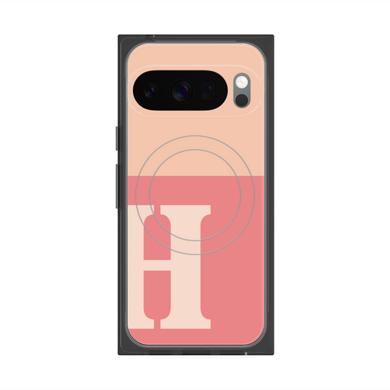 Premium Square Case with Pixelsnap［ Original - initial two tone - H pink ］