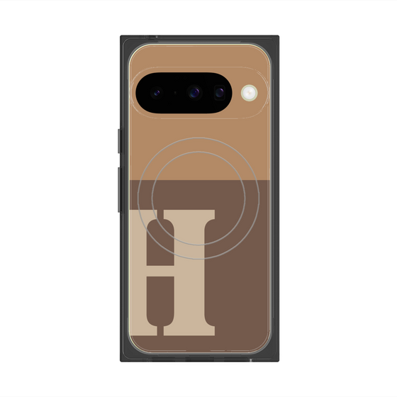 Premium Square Case with Pixelsnap［ Original - initial two tone - H brown ］