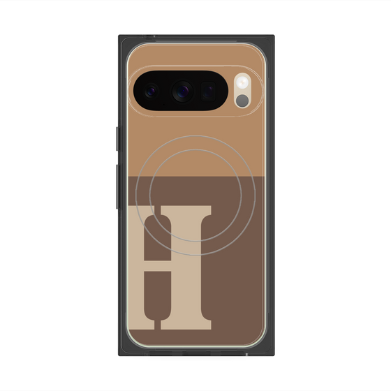 Premium Square Case with Pixelsnap［ Original - initial two tone - H brown ］