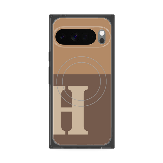 Premium Square Case with Pixelsnap［ Original - initial two tone - H brown ］