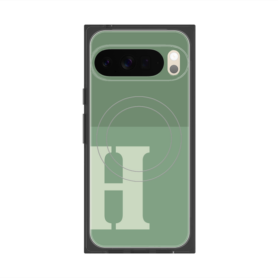 Premium Square Case with Pixelsnap［ Original - initial two tone - H green ］