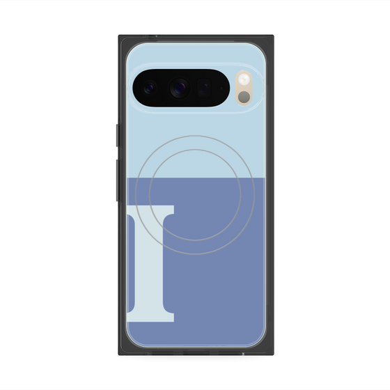 Premium Square Case with Pixelsnap［ Original - initial two tone - I blue ］