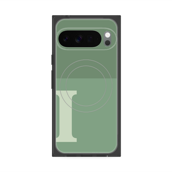 Premium Square Case with Pixelsnap［ Original - initial two tone - I green ］