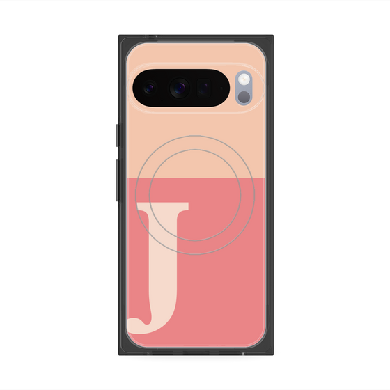 Premium Square Case with Pixelsnap［ Original - initial two tone - J pink ］