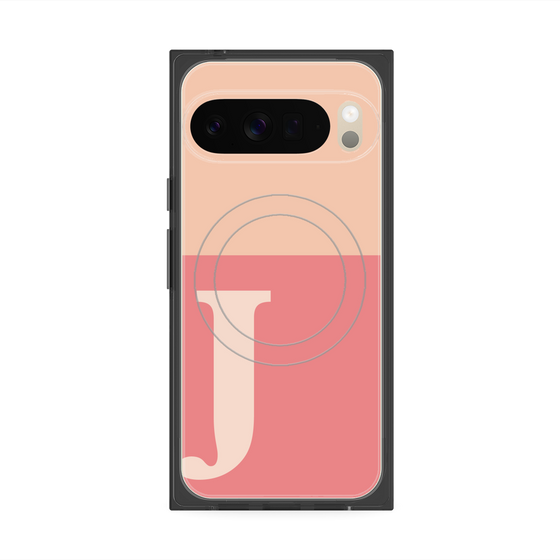 Premium Square Case with Pixelsnap［ Original - initial two tone - J pink ］