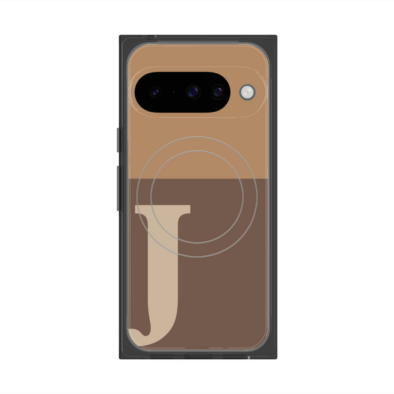 Premium Square Case with Pixelsnap［ Original - initial two tone - J brown ］