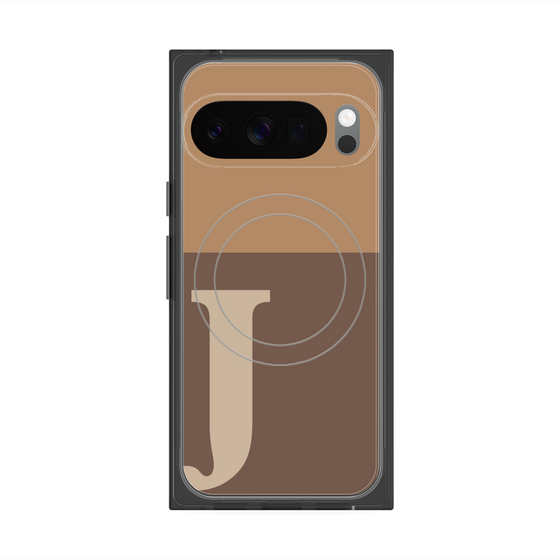 Premium Square Case with Pixelsnap［ Original - initial two tone - J brown ］