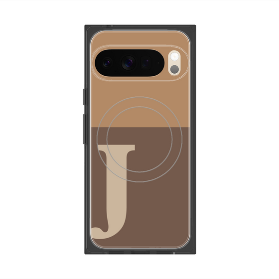Premium Square Case with Pixelsnap［ Original - initial two tone - J brown ］