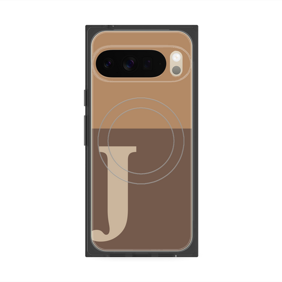 Premium Square Case with Pixelsnap［ Original - initial two tone - J brown ］