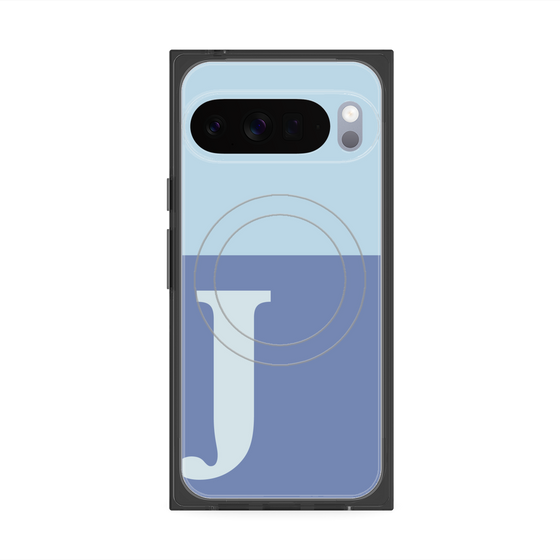 Premium Square Case with Pixelsnap［ Original - initial two tone - J blue ］
