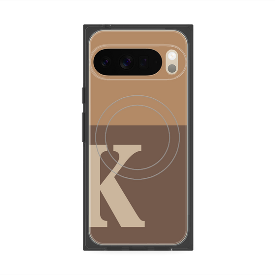 Premium Square Case with Pixelsnap［ Original - initial two tone - K brown ］